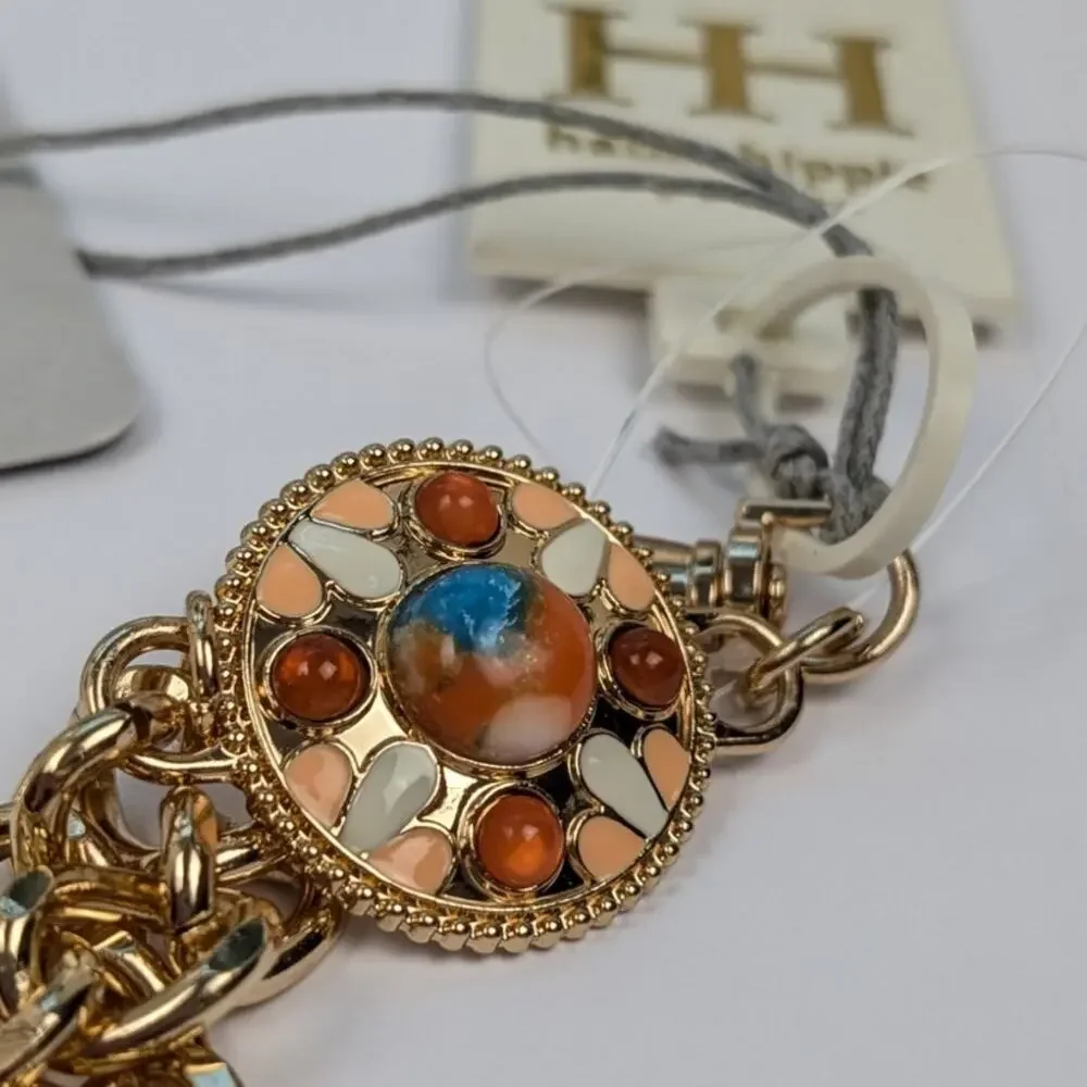 Haute Hippie Gold Medallion Jewel Chain Belt S/M NEW WITH TAGS Western